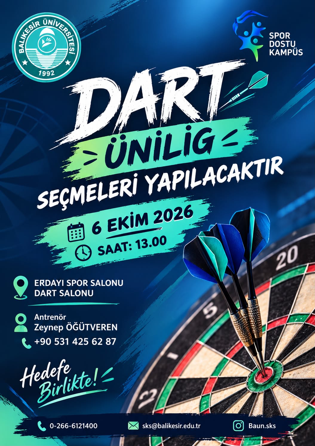Üniversitemiz Dart Takımı Seçmeleri 