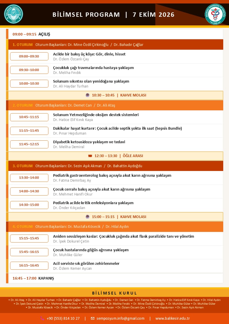 3. Pediatrik Acil Hastalıklar Sempozyum Duyurusu 2