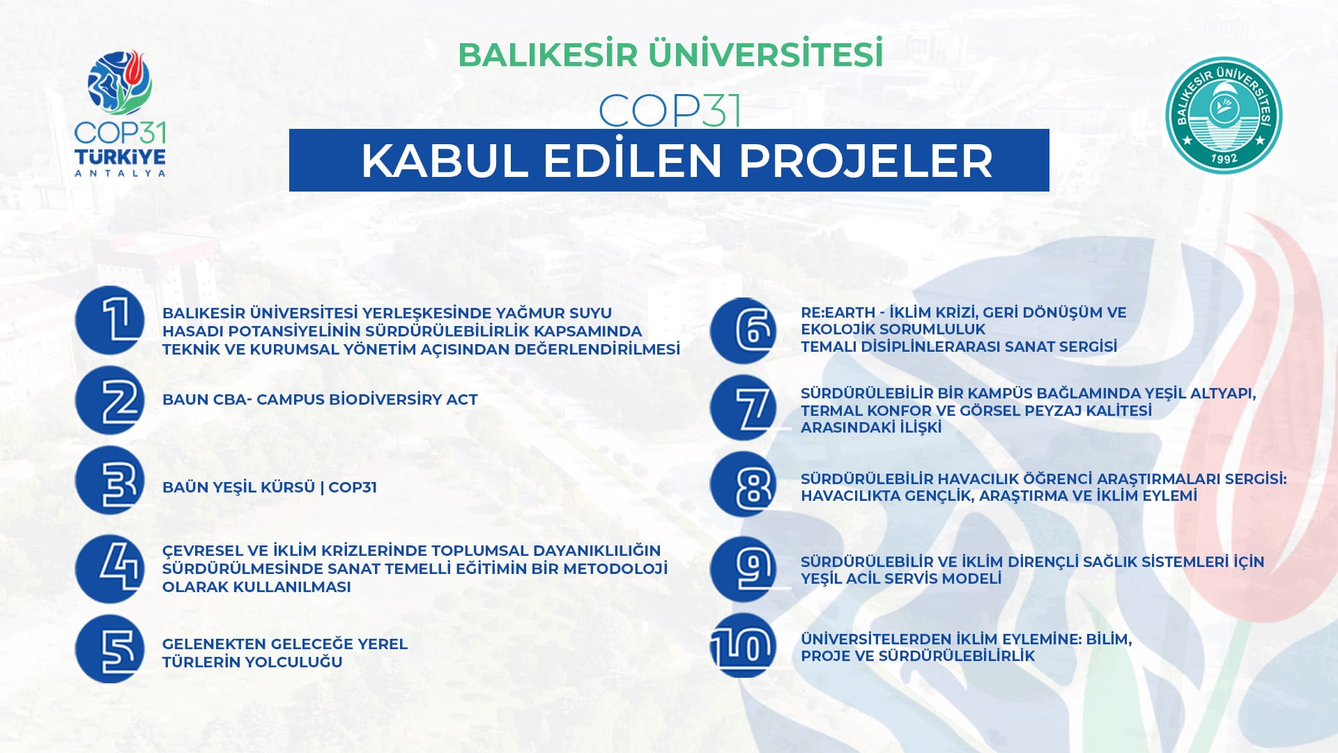 Fakültemizden COP31’e bilimsel katkı! 2