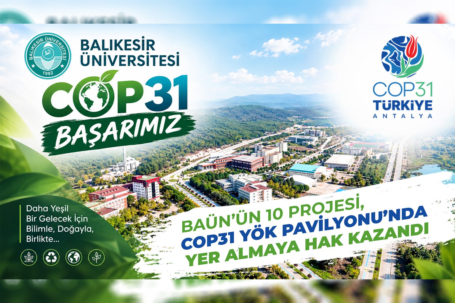 BAÜN’ün 10 Projesi, COP31 YÖK Pavilyonu’nda Yer Almaya Hak Kazandı