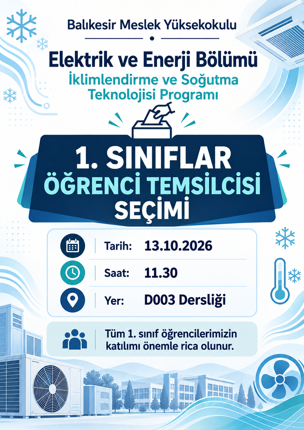 1. Sınıf Öğrenci Temsilcisi Seçimi Duyurusu 1