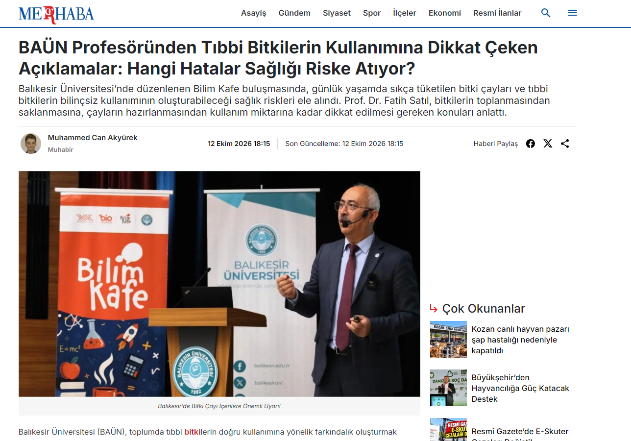 BAÜN Profesöründen Tıbbi Bitkilerin Kullanımına Dikkat Çeken Açıklamalar: Hangi Hatalar Sağlığı Riske Atıyor?