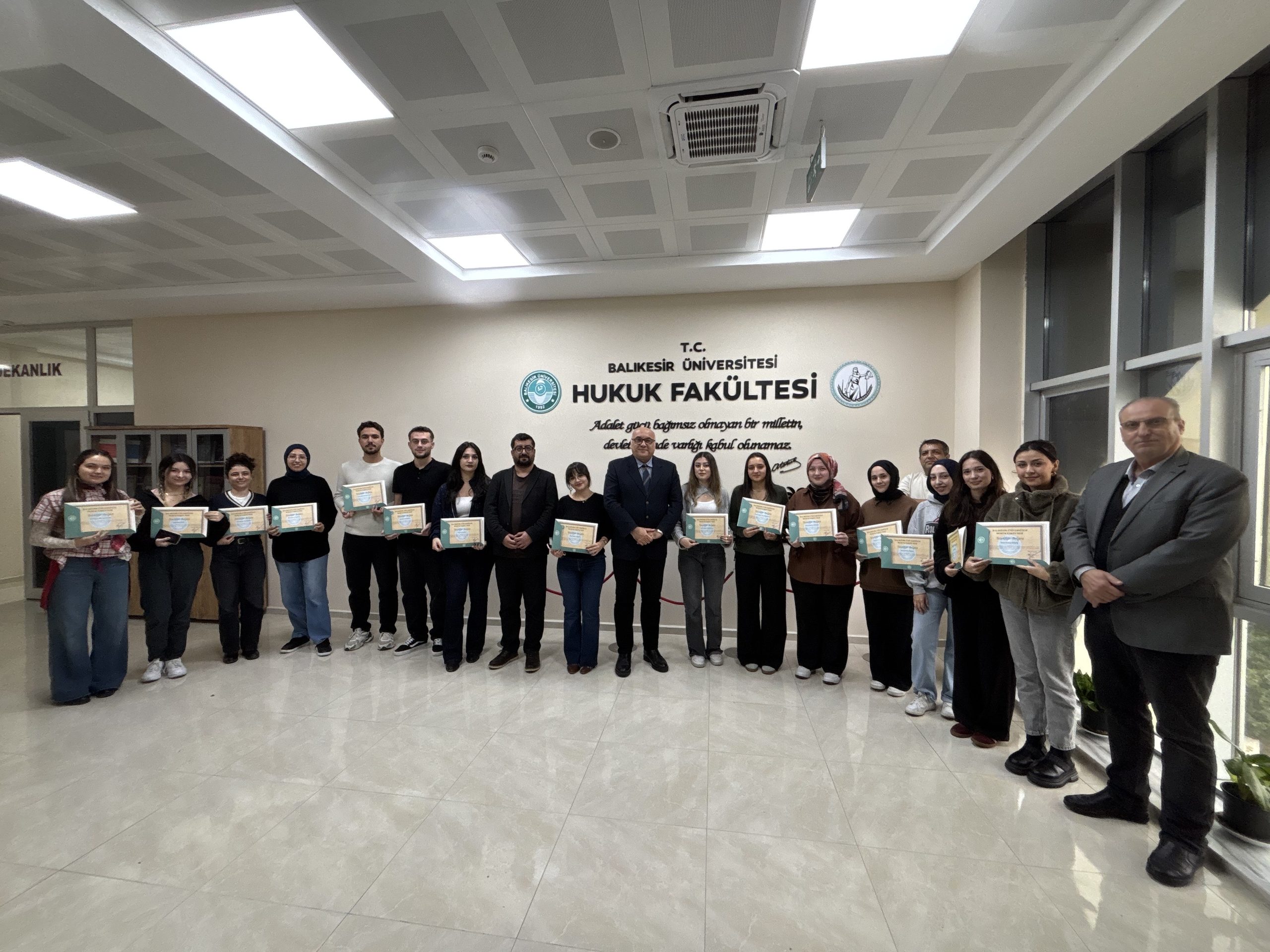 Ulusal Staj Programı Kapsamında Stajlarını Tamamlayan Öğrencilerimize Teşekkür Belgesi