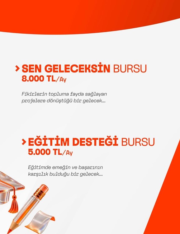 Değerli öğrencilerimiz, 2027 Burs Programı başvuruları başlamıştır. 🎓 📅 2
