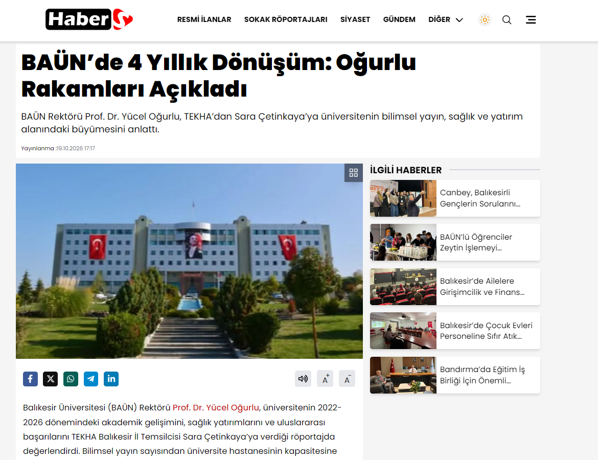 BAÜN’de 4 Yıllık Dönüşüm: Oğurlu Rakamları Açıkladı