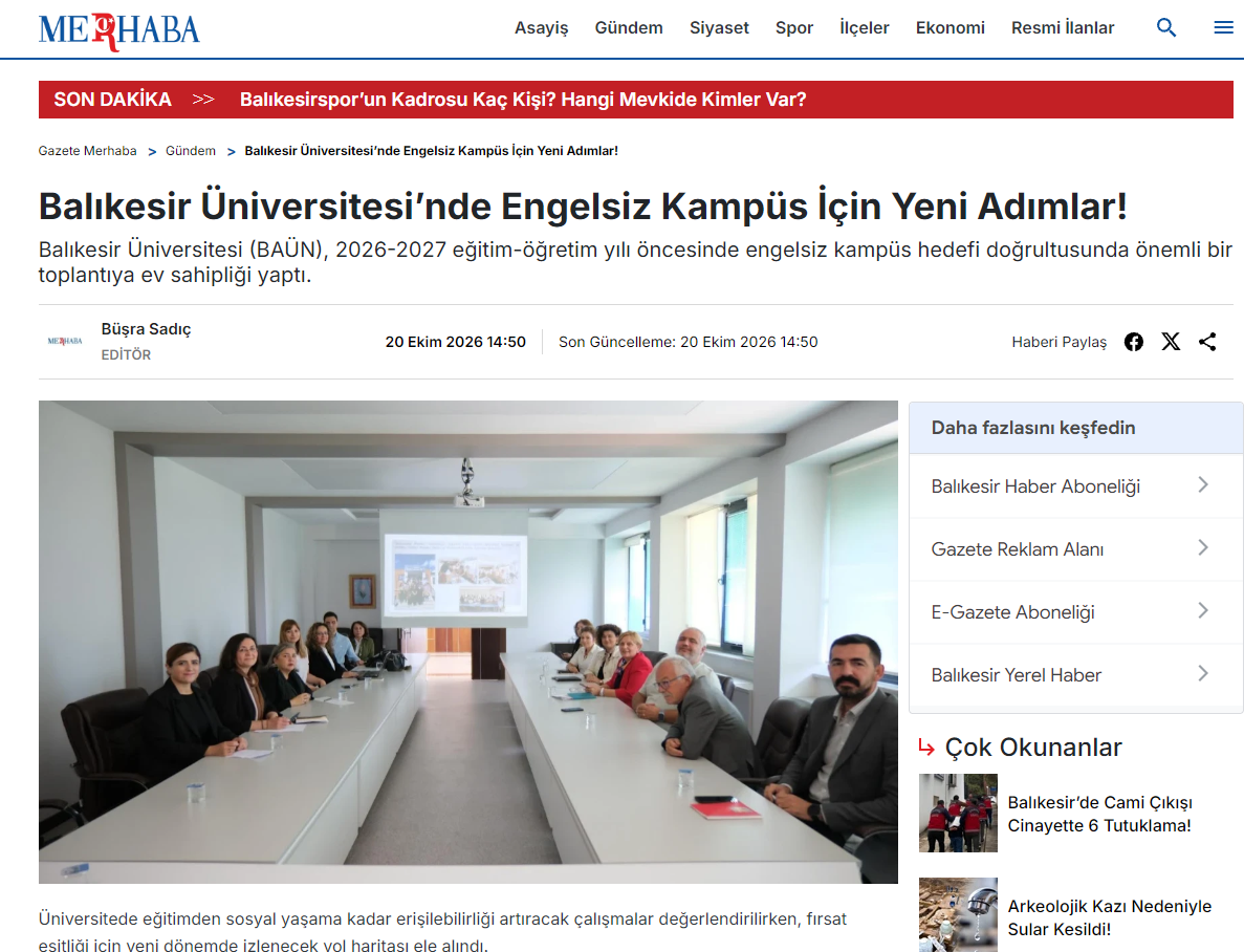 Balıkesir Üniversitesi’nde Engelsiz Kampüs İçin Yeni Adımlar!
