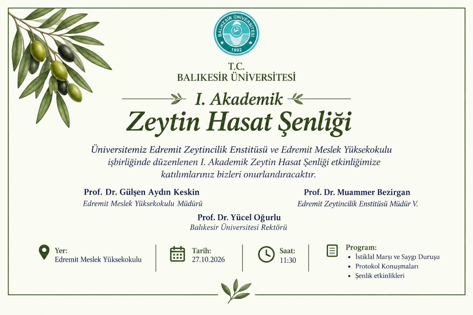 I.Akademik Zeytin Hasat Şenliği