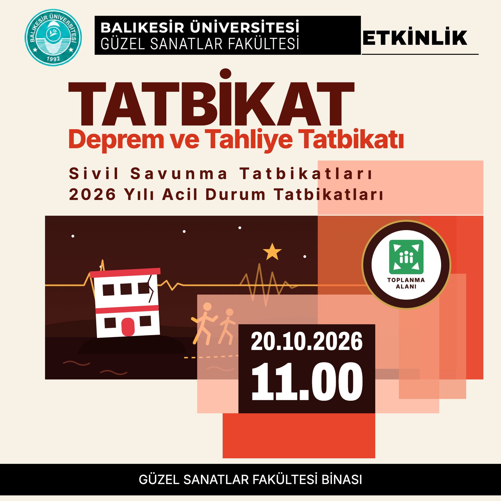 Güzel Sanatlar Fakültesinde Deprem ve Yangın Tatbikatı Gerçekleştirildi 4