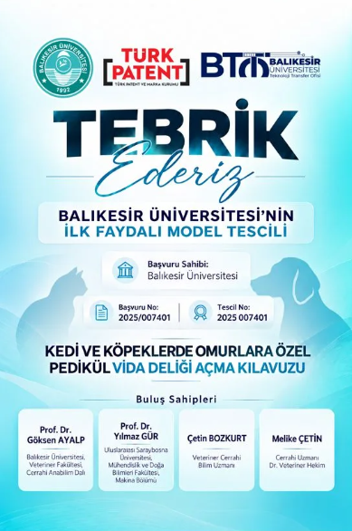 Fakültemiz Öğretim Üyesinin Buluşu, BAÜN’ün İlk Faydalı Model Tescilini Aldı